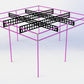 pink poles with black nets permanent 9 square set