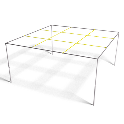 9 Square Game Set: Mill Finish with Yellow Straps