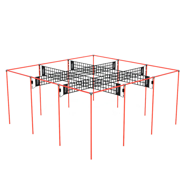 Permanent 9 Square Castle Squares in red